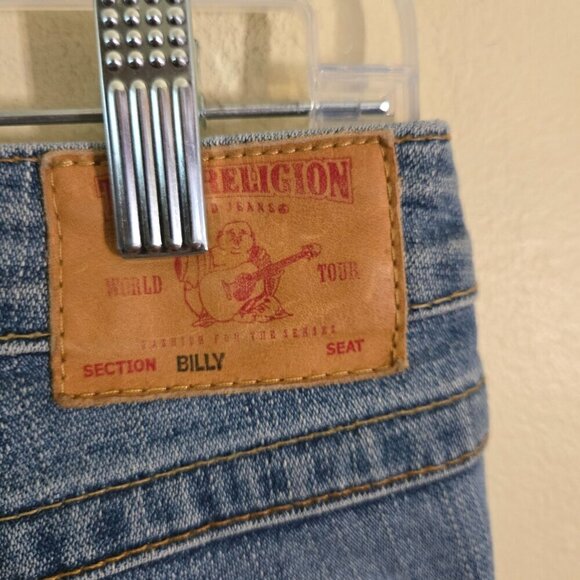 True Religion Billy Studded Jeans Flap Studded Pockets Made On USA Size 26 - Picture 5 of 9
